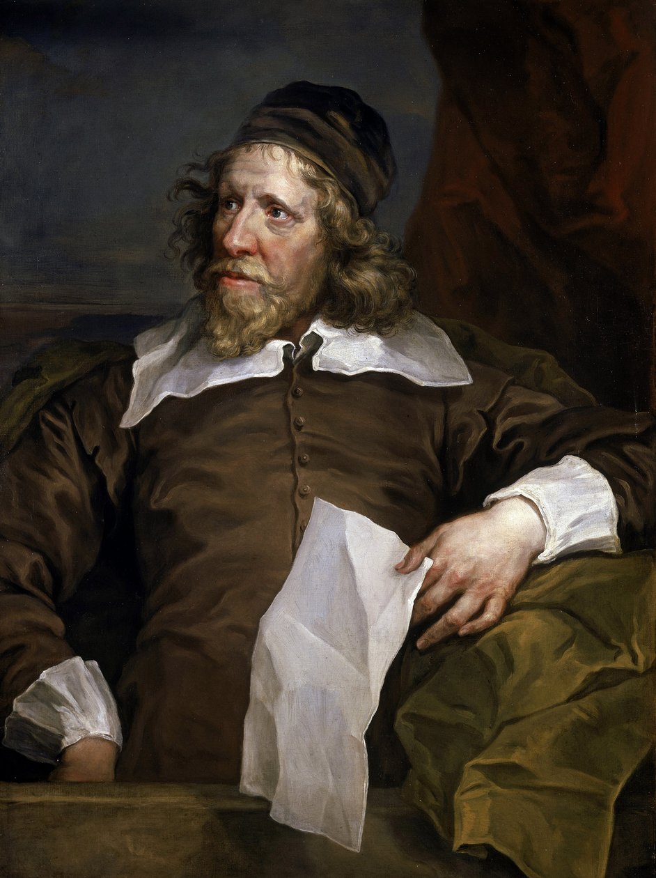 Portrét Iniga Jonese (1573-1652), scénografa a architekta, který po pobytech ve Francii a Itálii zavedl renesanční architekturu na britském královském dvoře. od William Hogarth