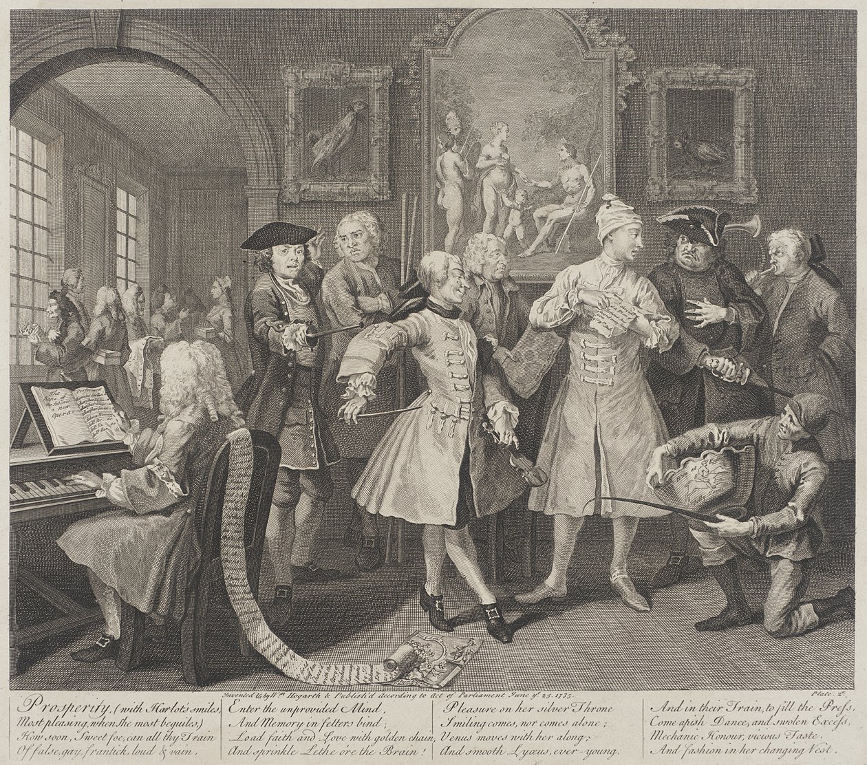 Prosperita s úsměvy nevěstky od William Hogarth