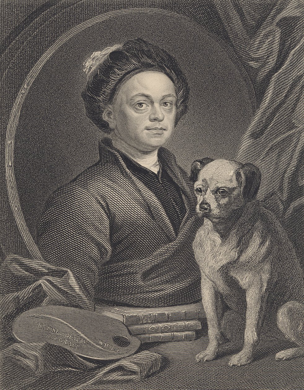 Autoportrét, ryl J. Mollison od William Hogarth