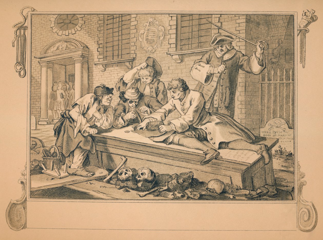 Náčrt pro průmysl a nečinnost - Talíř III, 1747 od William Hogarth
