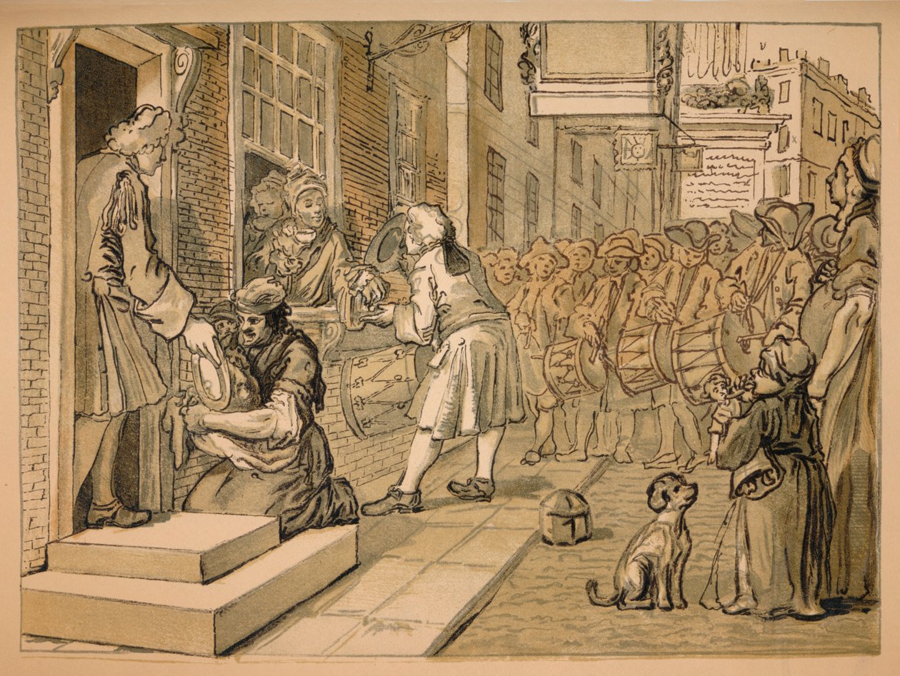 Náčrt pro průmysl a nečinnost - Talíř VI, 1747 od William Hogarth
