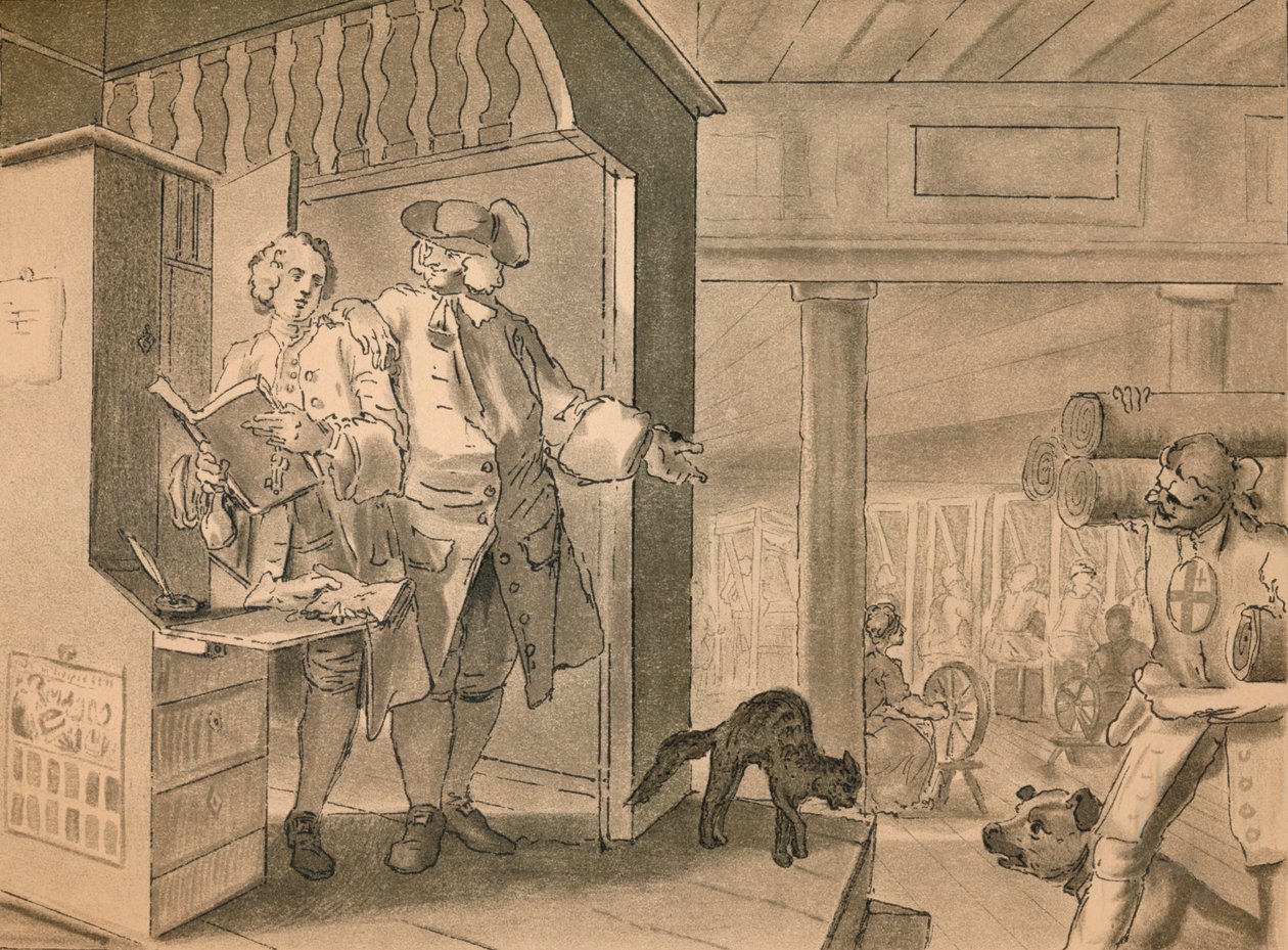Sketch for Plate IV from Industry and Idleness, 1747 od William Hogarth