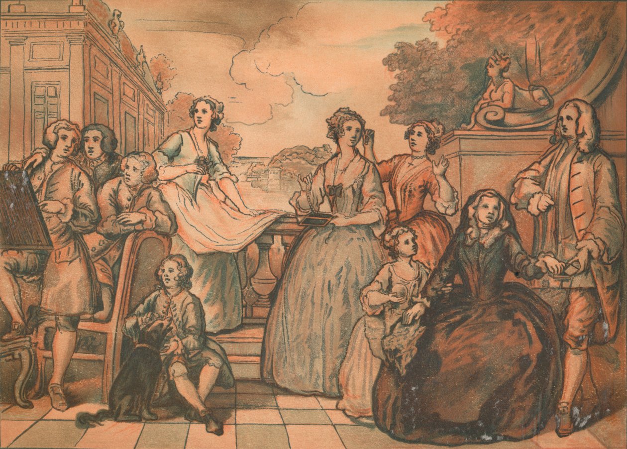 Sketch for The Jones Family Conversation Piece, 1730 od William Hogarth