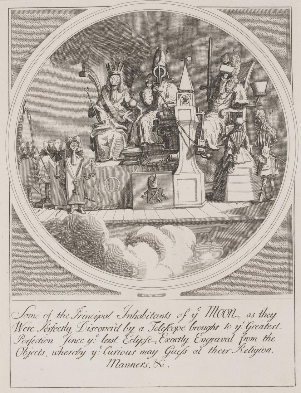 Někteří z hlavních obyvatel ye Moon: královský král, biskupství a právo od William Hogarth