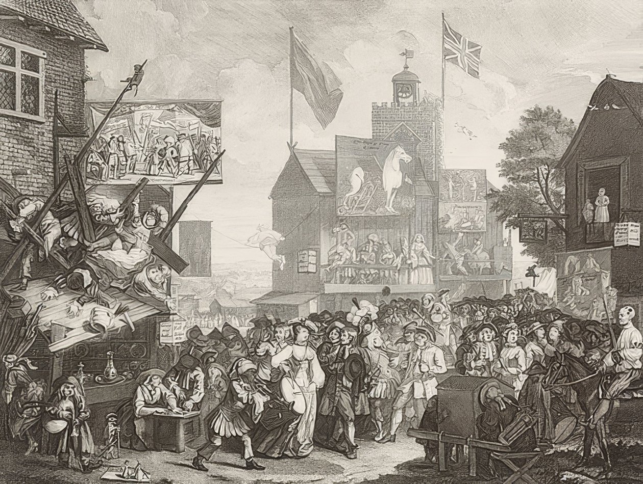 Southwarský veletrh. 1733 od William Hogarth