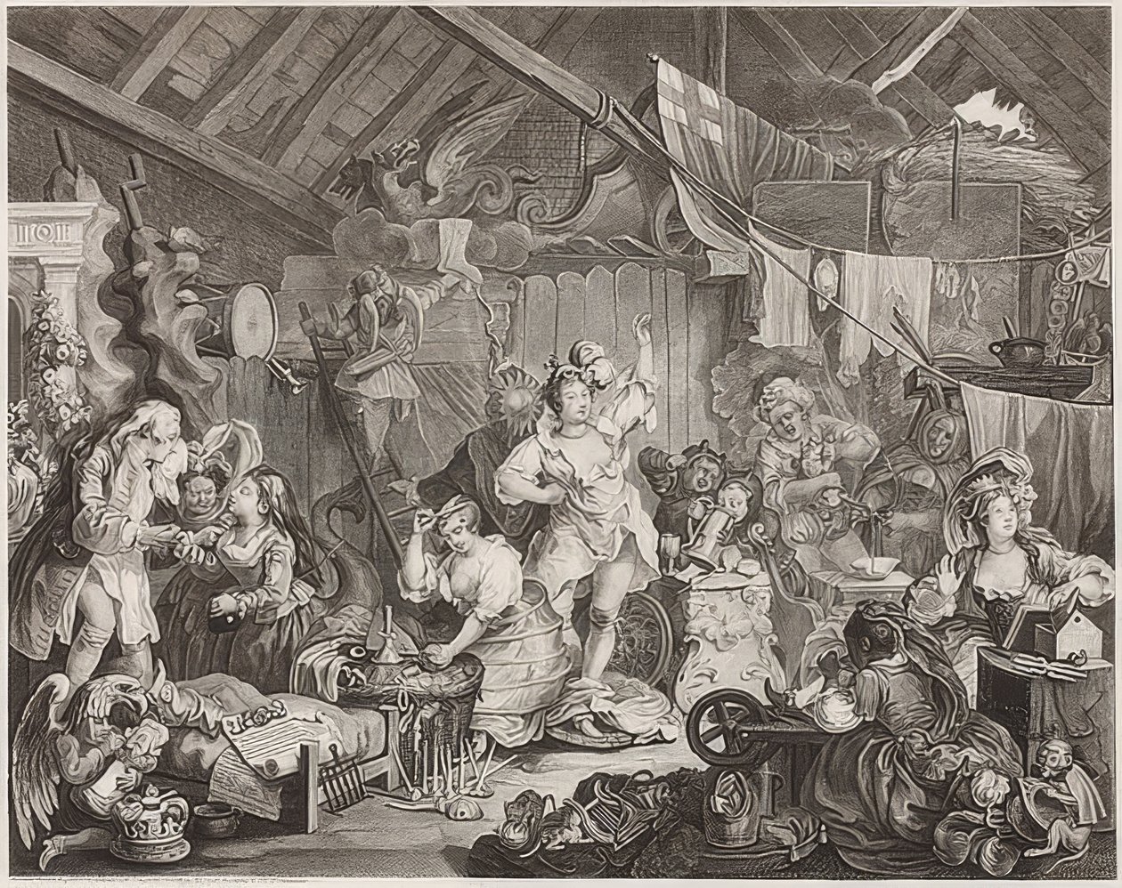Strollering Actresses Dressing in a Barn / Strollering Actresses Dressing in a Barn. 1738 od William Hogarth