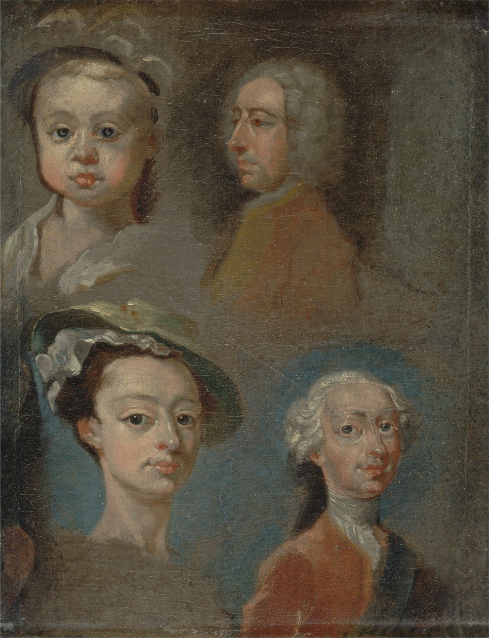 Studie hlav (olej na plátně) od William Hogarth