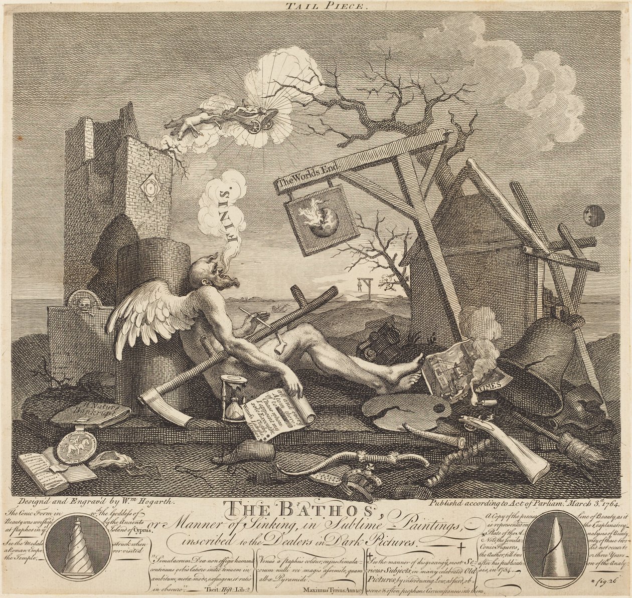 Tailpiece nebo The Bathos od William Hogarth