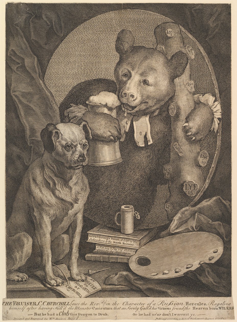 Rvác (karikatura Charlese Churchilla) od William Hogarth