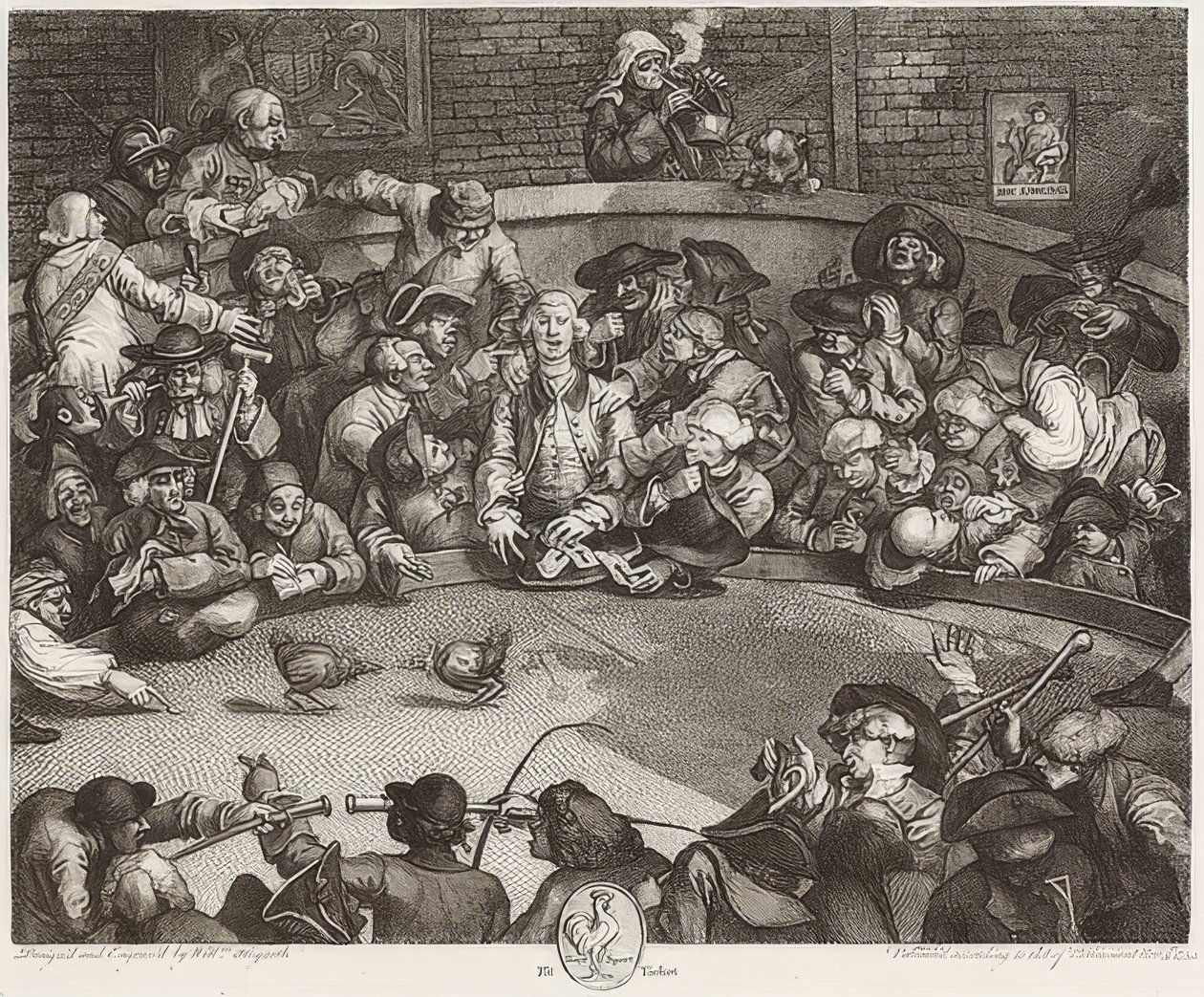 Kokpit / Der Hahnenkampfplatz. 1759 od William Hogarth