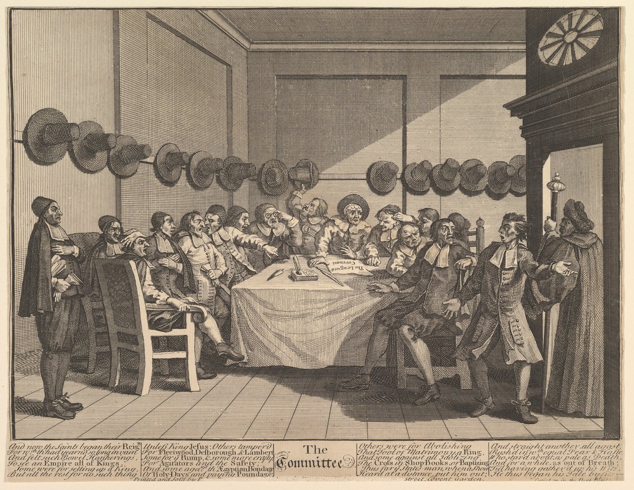 Výbor dvanácti velkých ilustrací pro Samuela Butlerse Hudibrase, deska 10, 1725-68. od William Hogarth