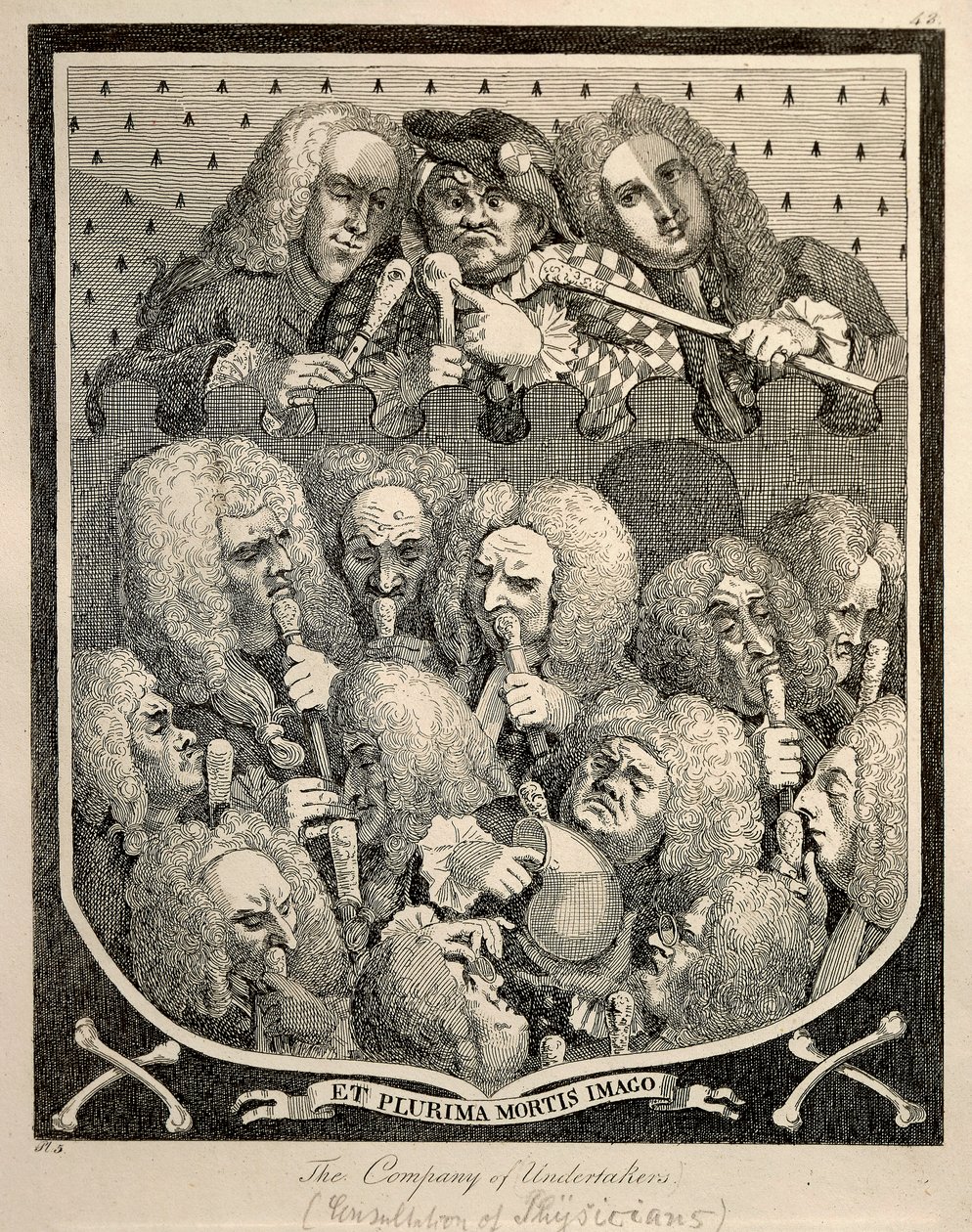 The Company of Undertakers od Georga Friedricha Haendela, karikatura rytina od Williama Hogartha od William Hogarth
