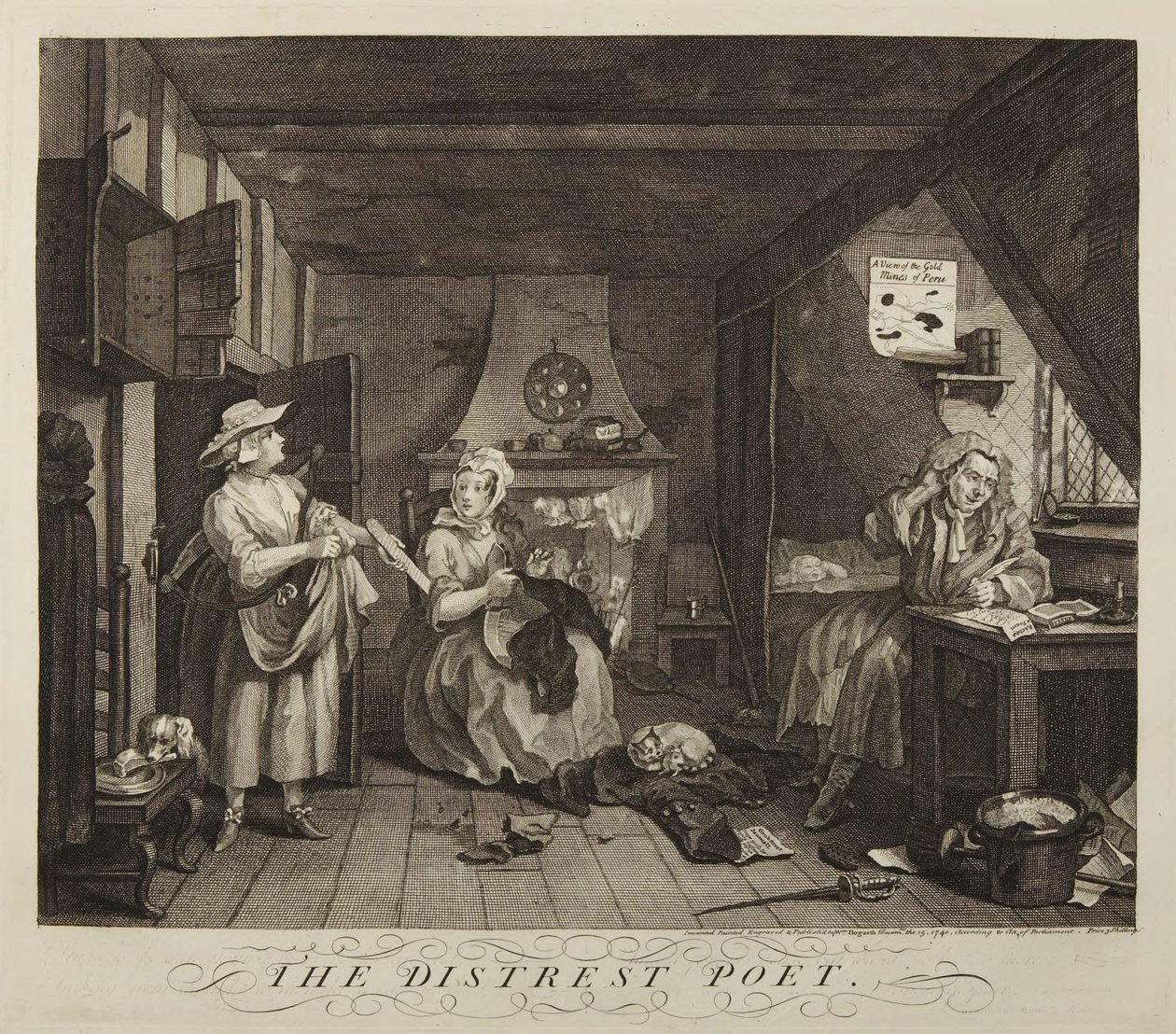 Zoufalý básník od William Hogarth