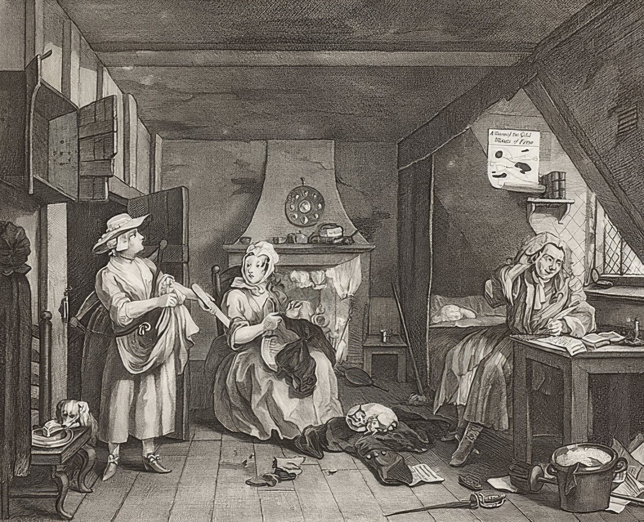 Zoufalý básník. 1736/40 od William Hogarth