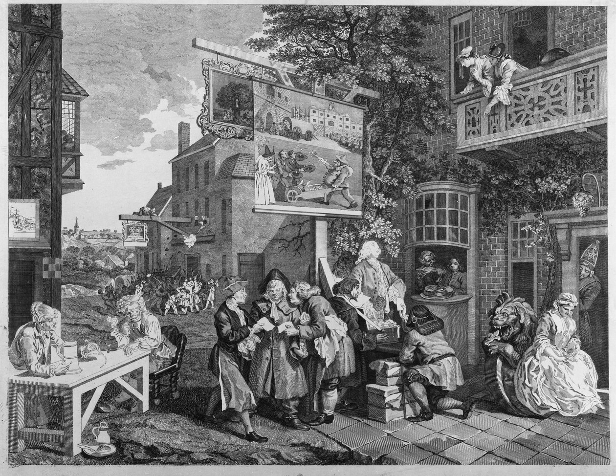 The Election II: Canvassing for Votes, vyryl Charles Grignion (1717-1810) 1757 (viz také 1997) od William Hogarth