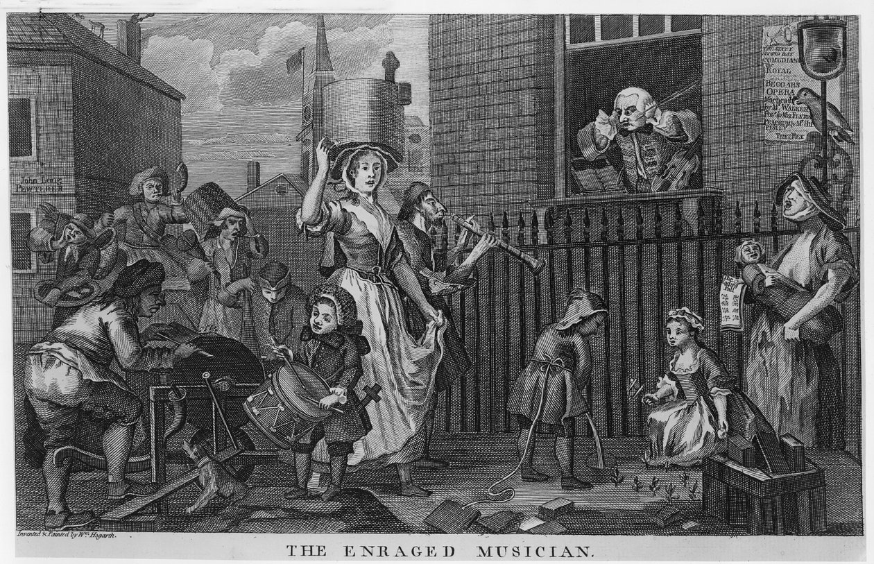Rozzuřený hudebník od William Hogarth
