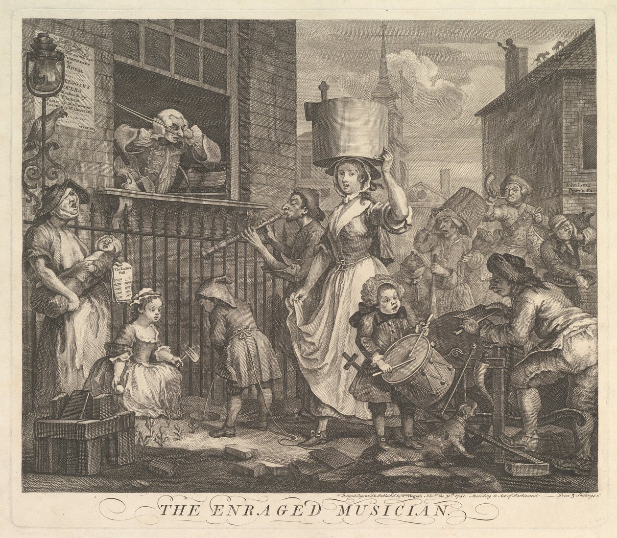 Rozzuřený hudebník od William Hogarth