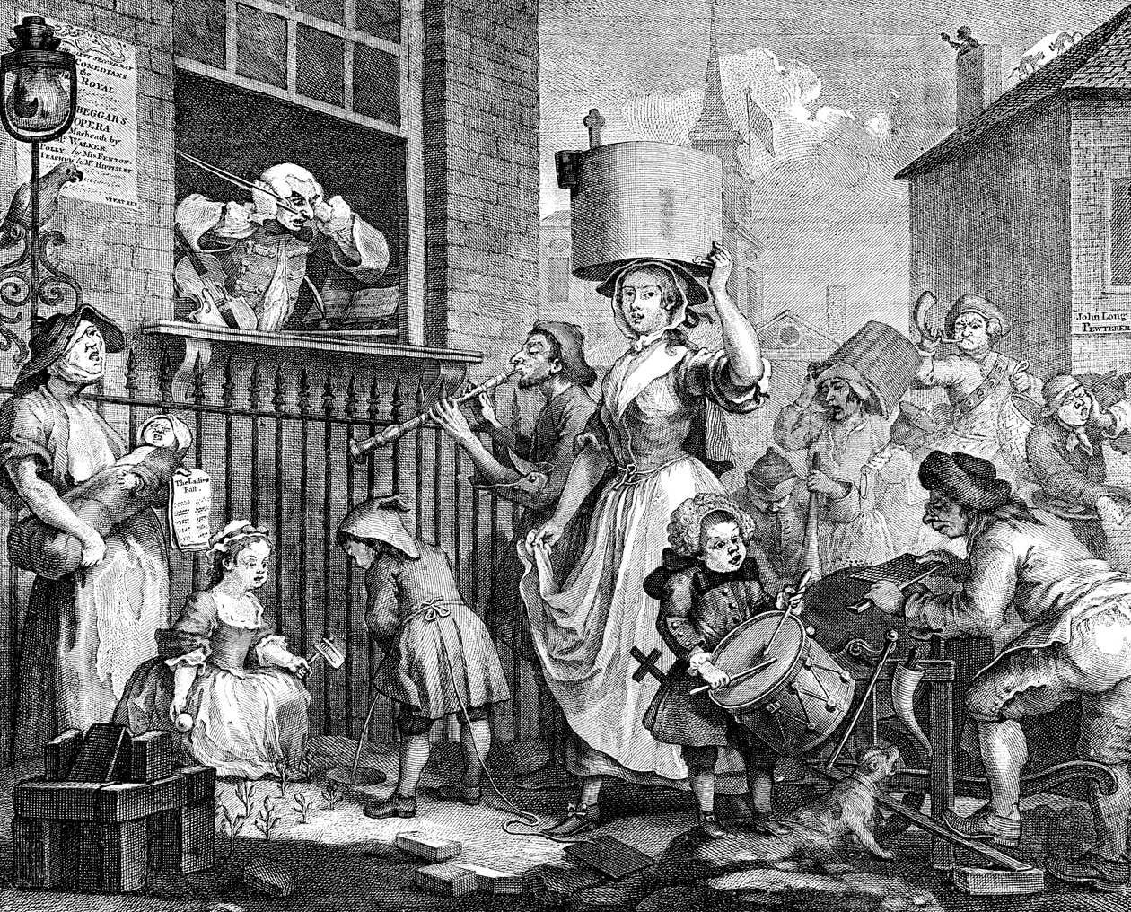 Rozzuřený hudebník, 1741 od William Hogarth