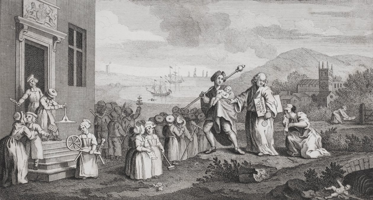 The Foundlings, vyryl F. Morellon La Cave od William Hogarth