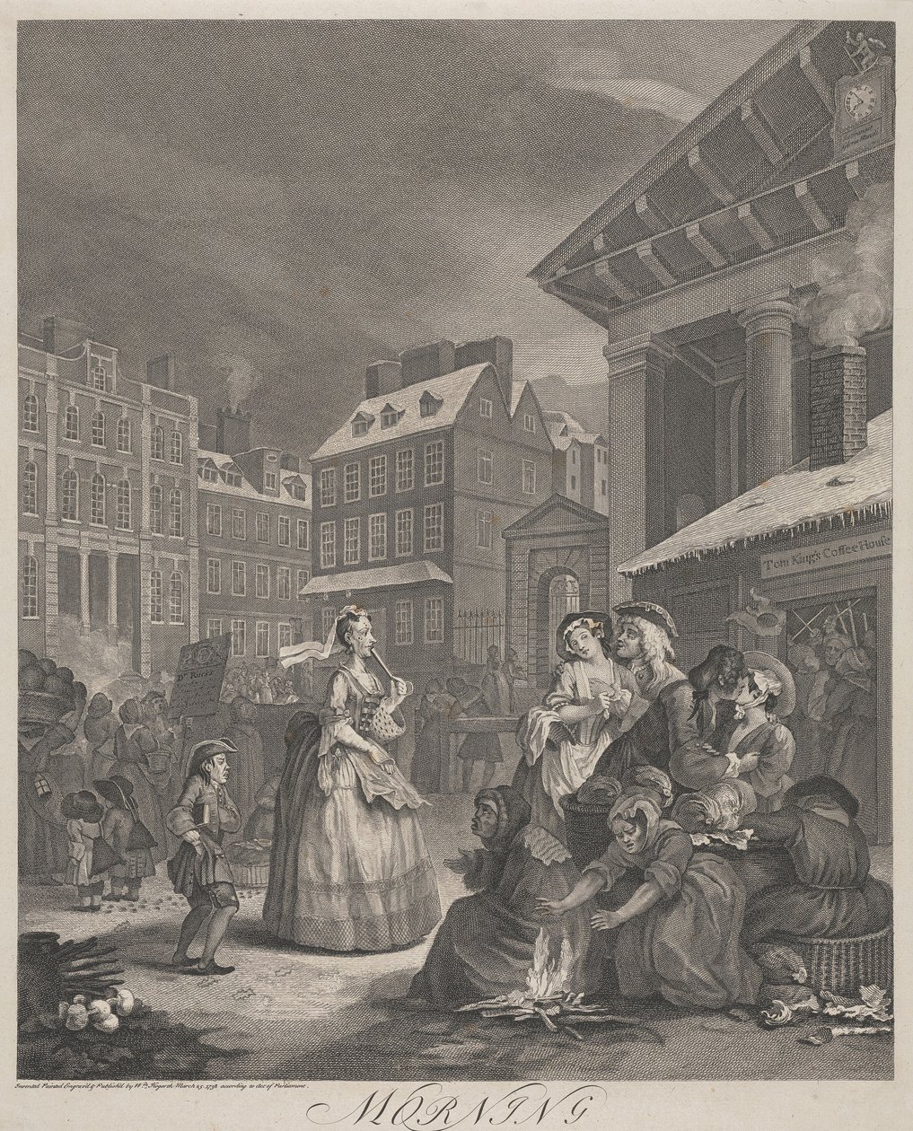 Čtyři denní doby, tabule I: Ráno od William Hogarth