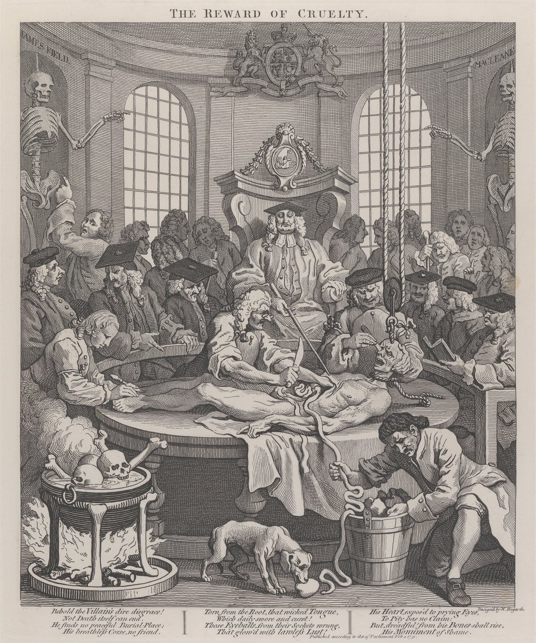 Čtvrtá fáze krutosti: Odměna za krutost od William Hogarth