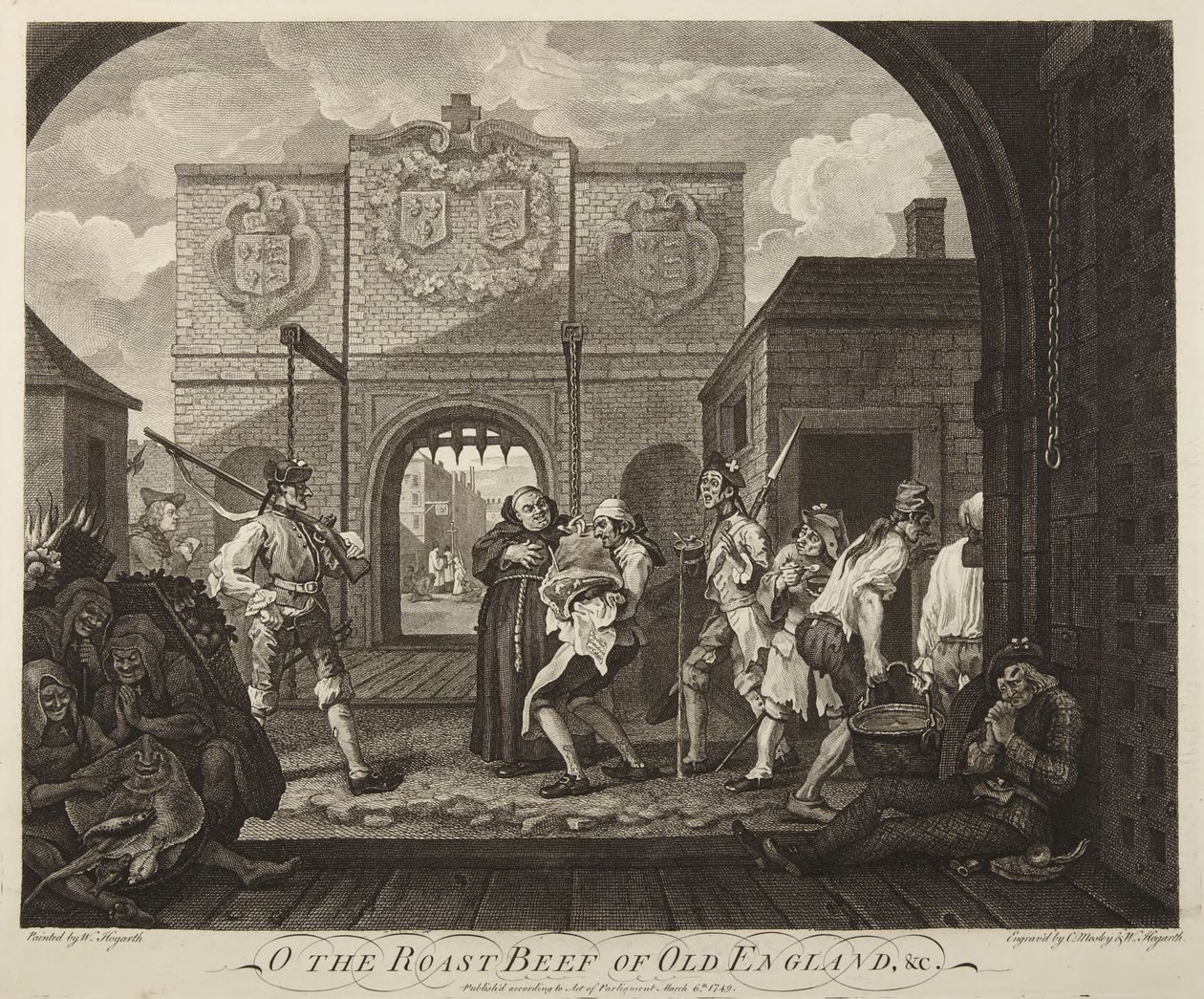 Brána v Calais neboli Pečené hovězí staré Anglie od William Hogarth