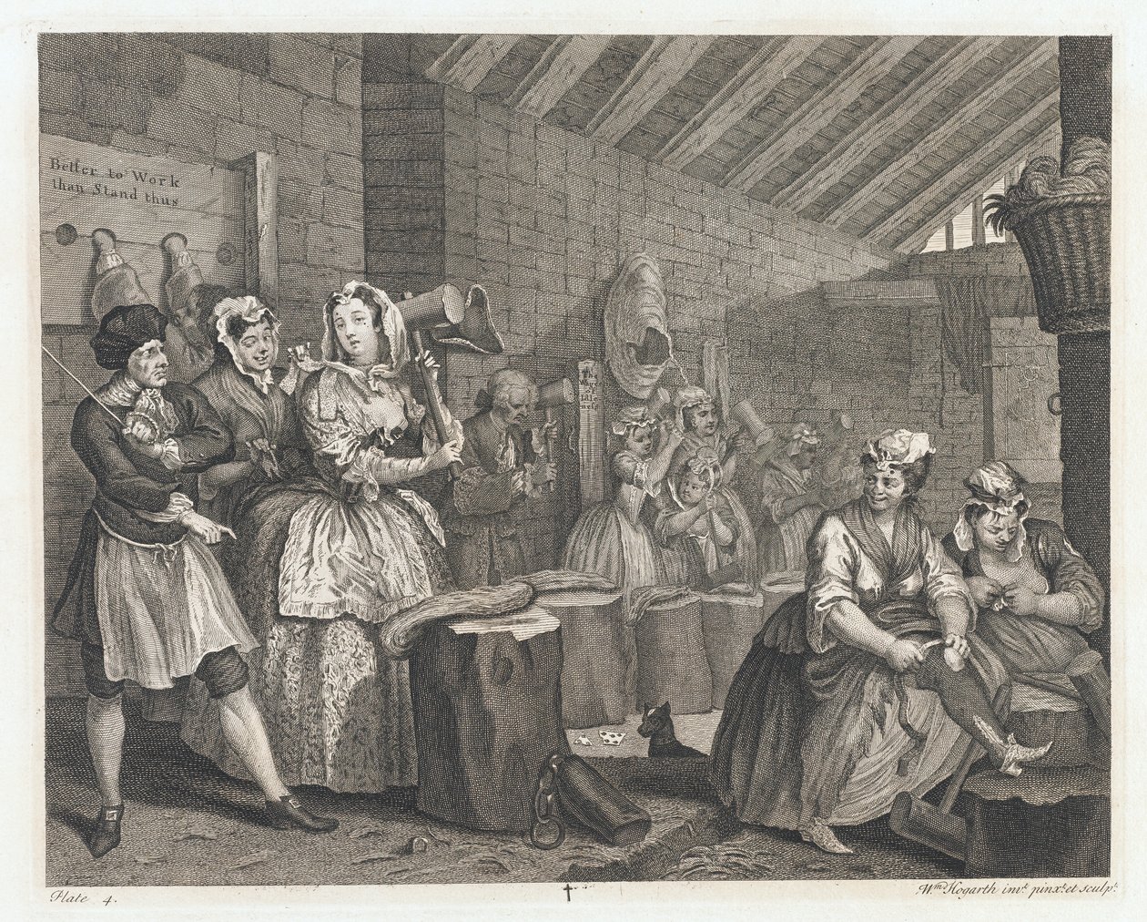 The Harlot Lodged in Bridewell, navržený 1732, tištěno 1744 (Let a rytina) od William Hogarth