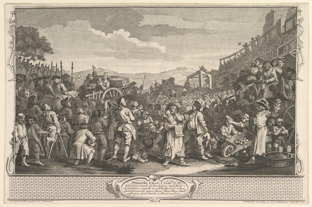The Idle Prentice Executed at Tyburn Industry and Idleness, deska 11, 30. září 1747. od William Hogarth