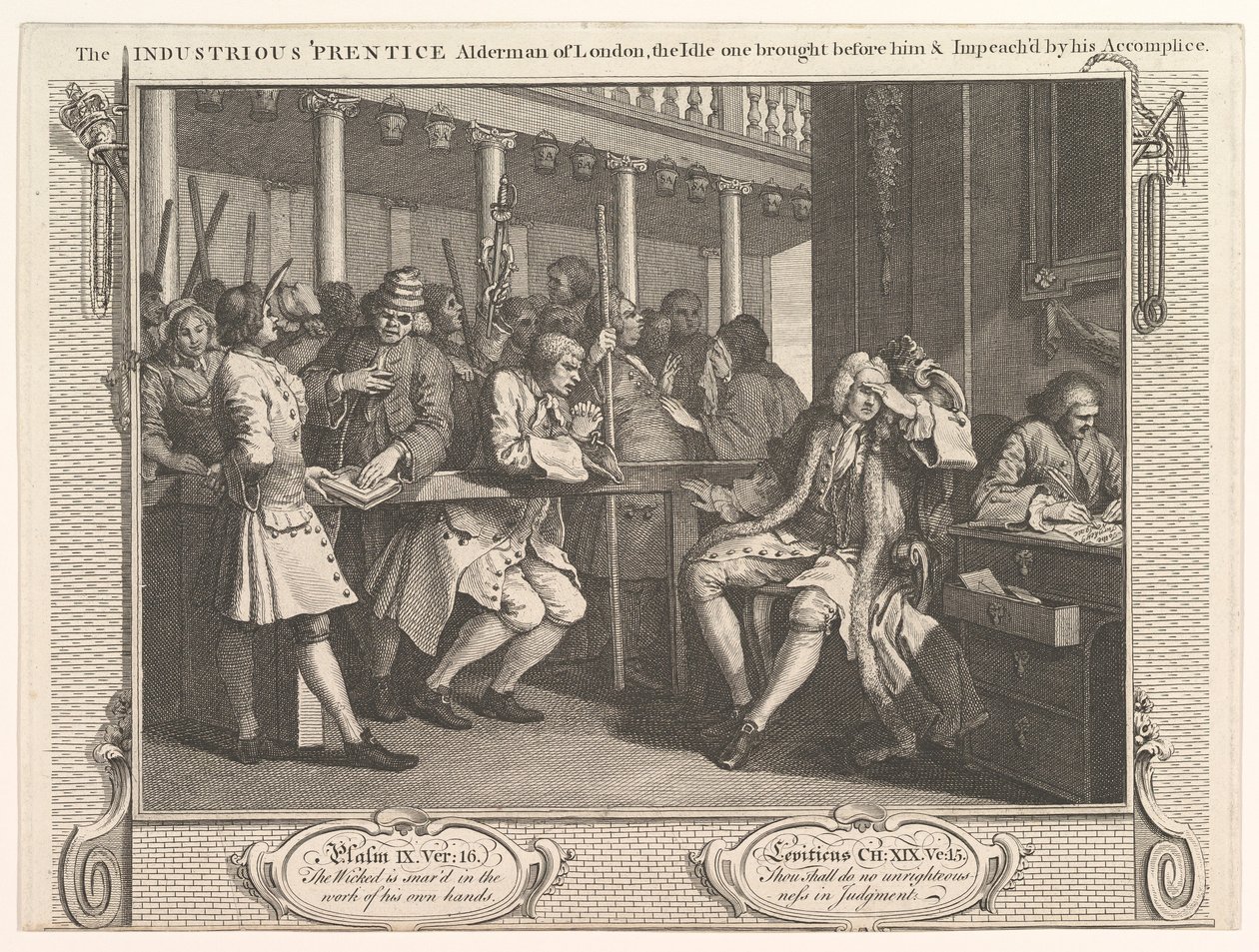 The Industrious Prentice Alderman of London, The Idle One Brought Before Hi..., 30. září 1747. od William Hogarth