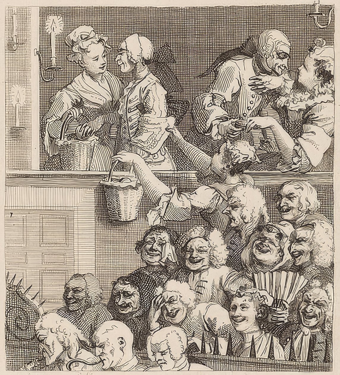 Smějící se publikum. 1733 od William Hogarth