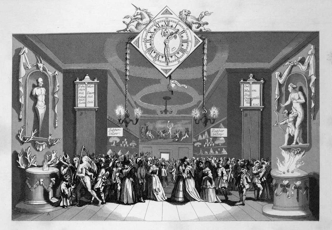 Lístek na maškarní od William Hogarth