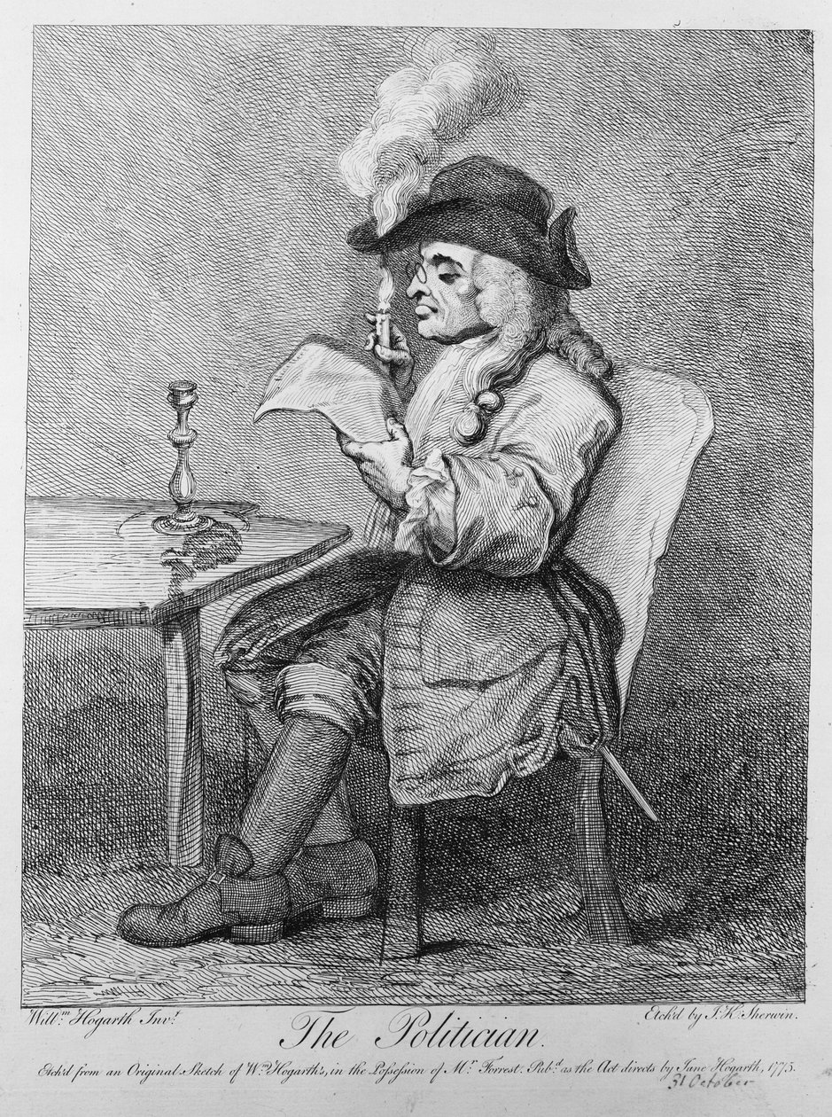 Politik, lept John Keyse Sherwin, 1775 od William Hogarth