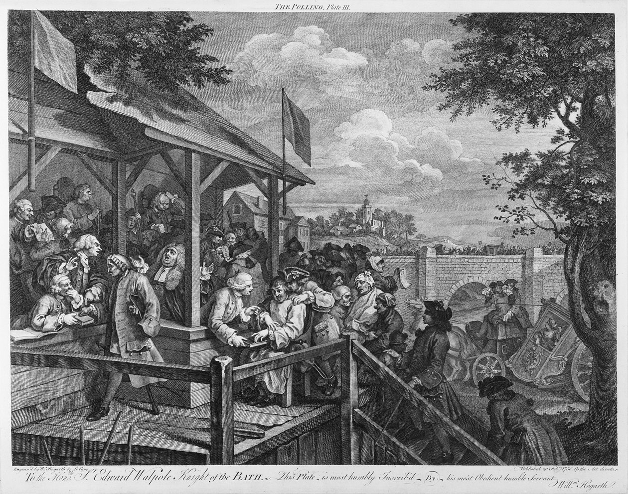Volební místnost, 1758 od William Hogarth