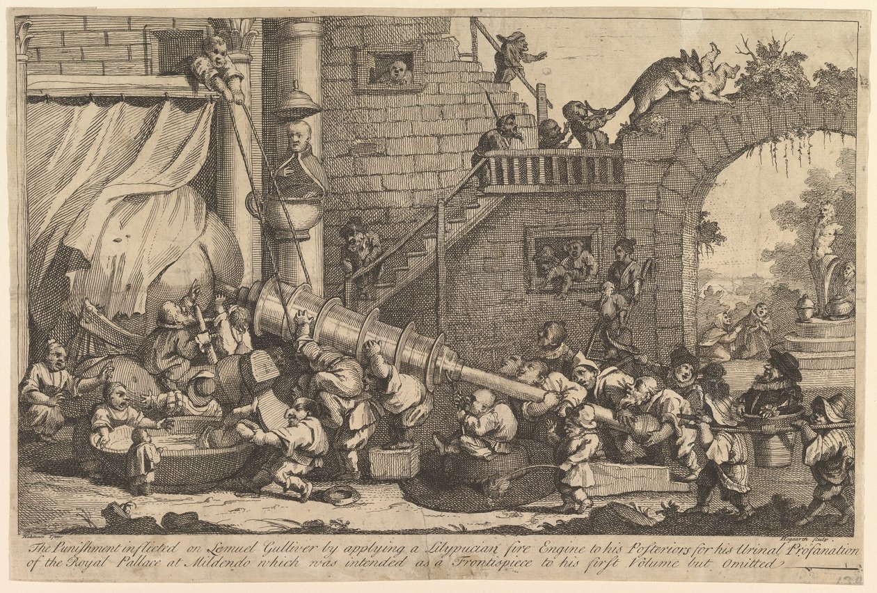 Trest uvalený na Lemuela Gullivera, prosinec 1726. od William Hogarth
