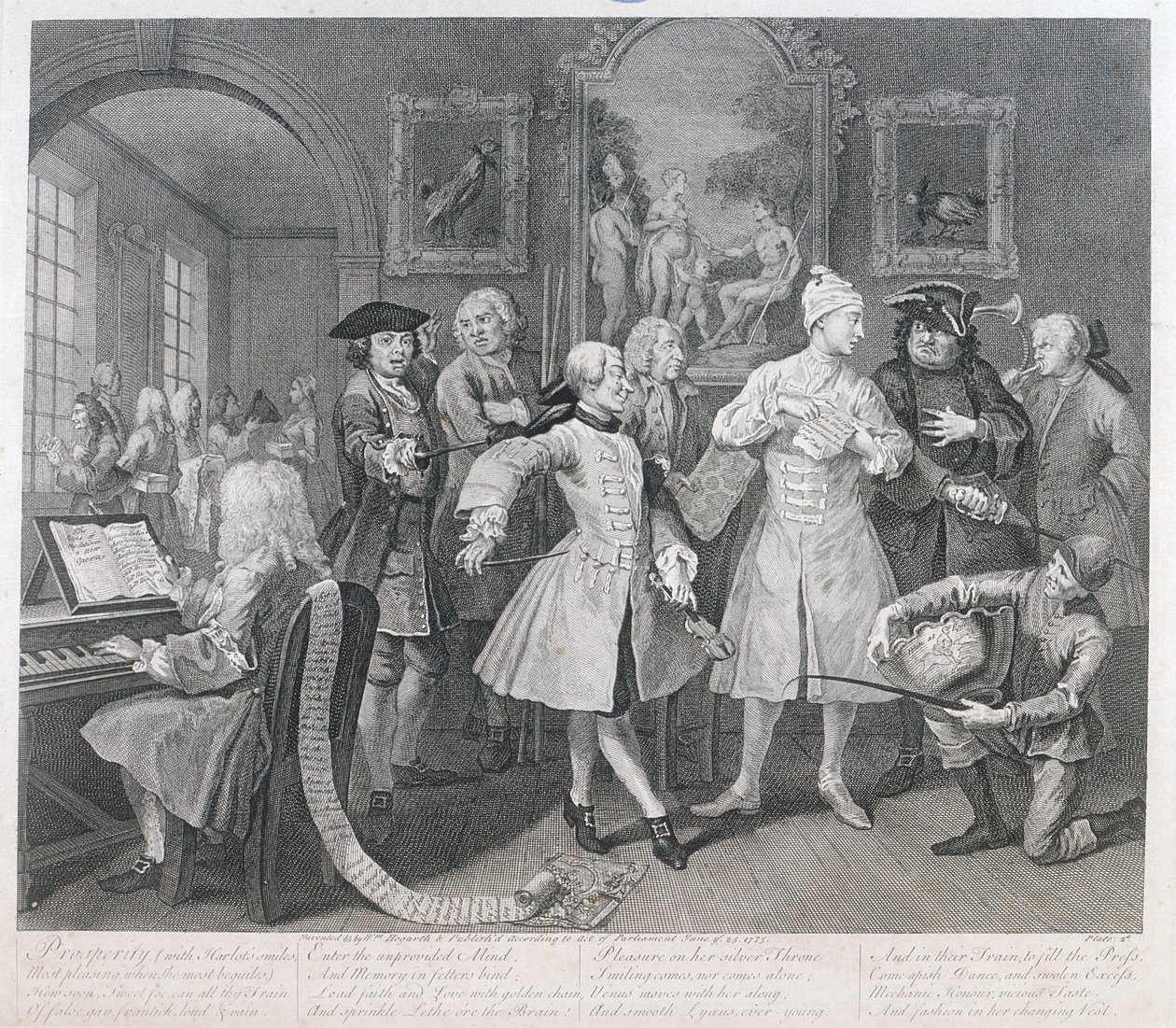 The Rakes Levee, deska II, z A Rakes Progress, 1735 od William Hogarth