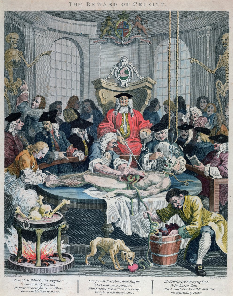 Odměna za krutost, ze Čtyř fází krutosti, vyryl Thomas Cook (1744-1818) 1799 od William Hogarth