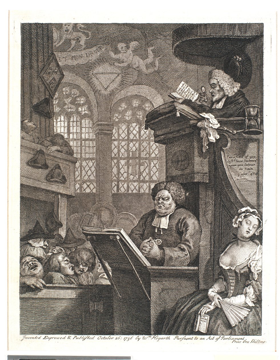 Spící kongregace od William Hogarth