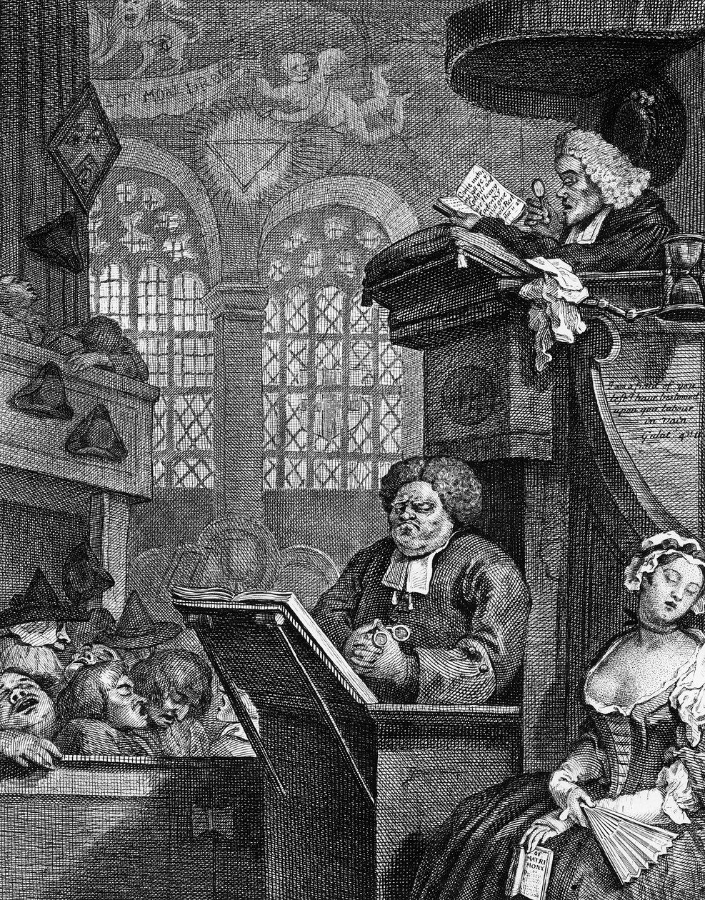 Spící kongregace, 1736 od William Hogarth