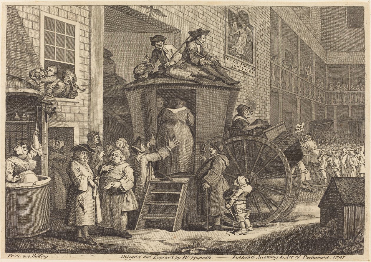 The Stage-coach, nebo Country Inn Yard od William Hogarth