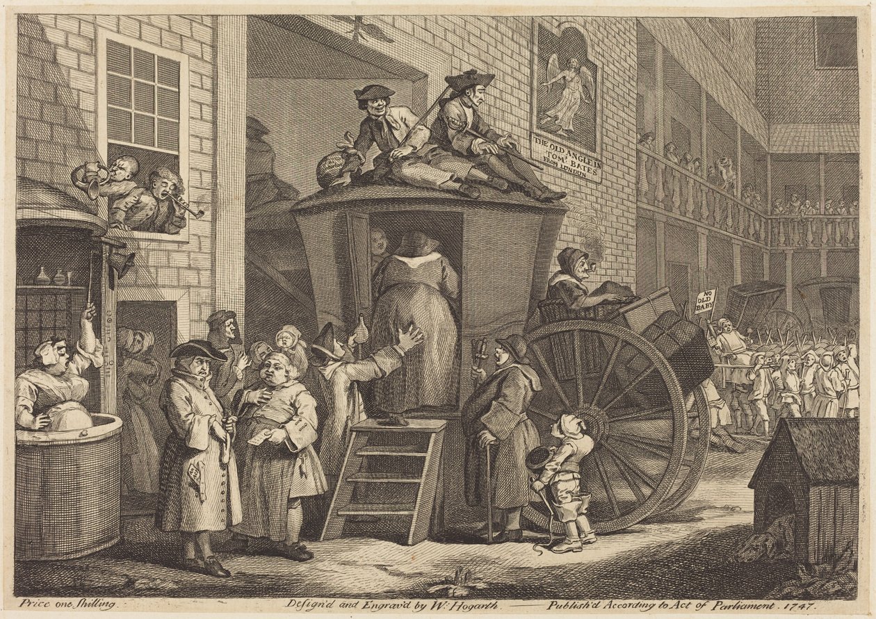 Posta, aneb Nádvoří venkovského hostince od William Hogarth