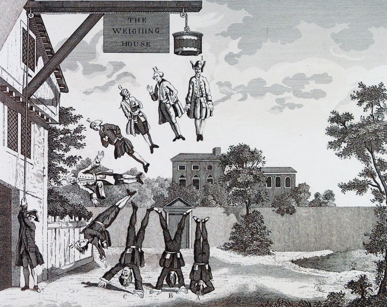 Dům vah. (absolutní gravitace) od Williama Hogartha od William Hogarth