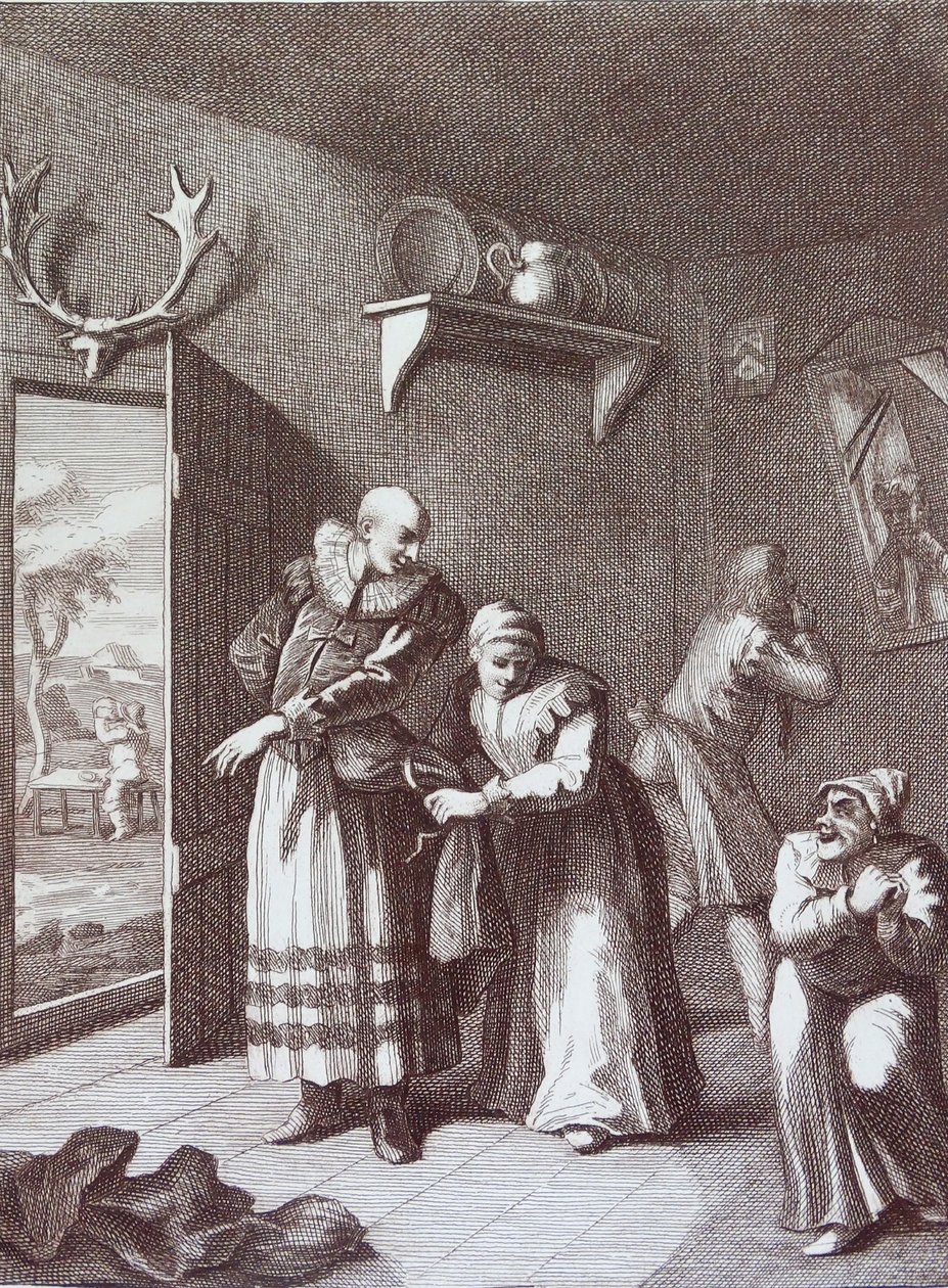 Kurát a holič se přestrojí, aby vzali Dona Quijota od William Hogarth