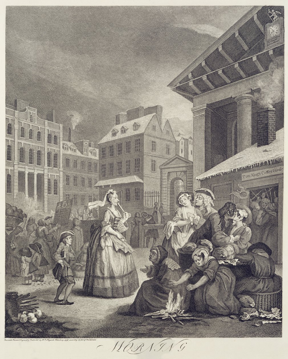 Denní doba: Ráno (rytina) od William Hogarth