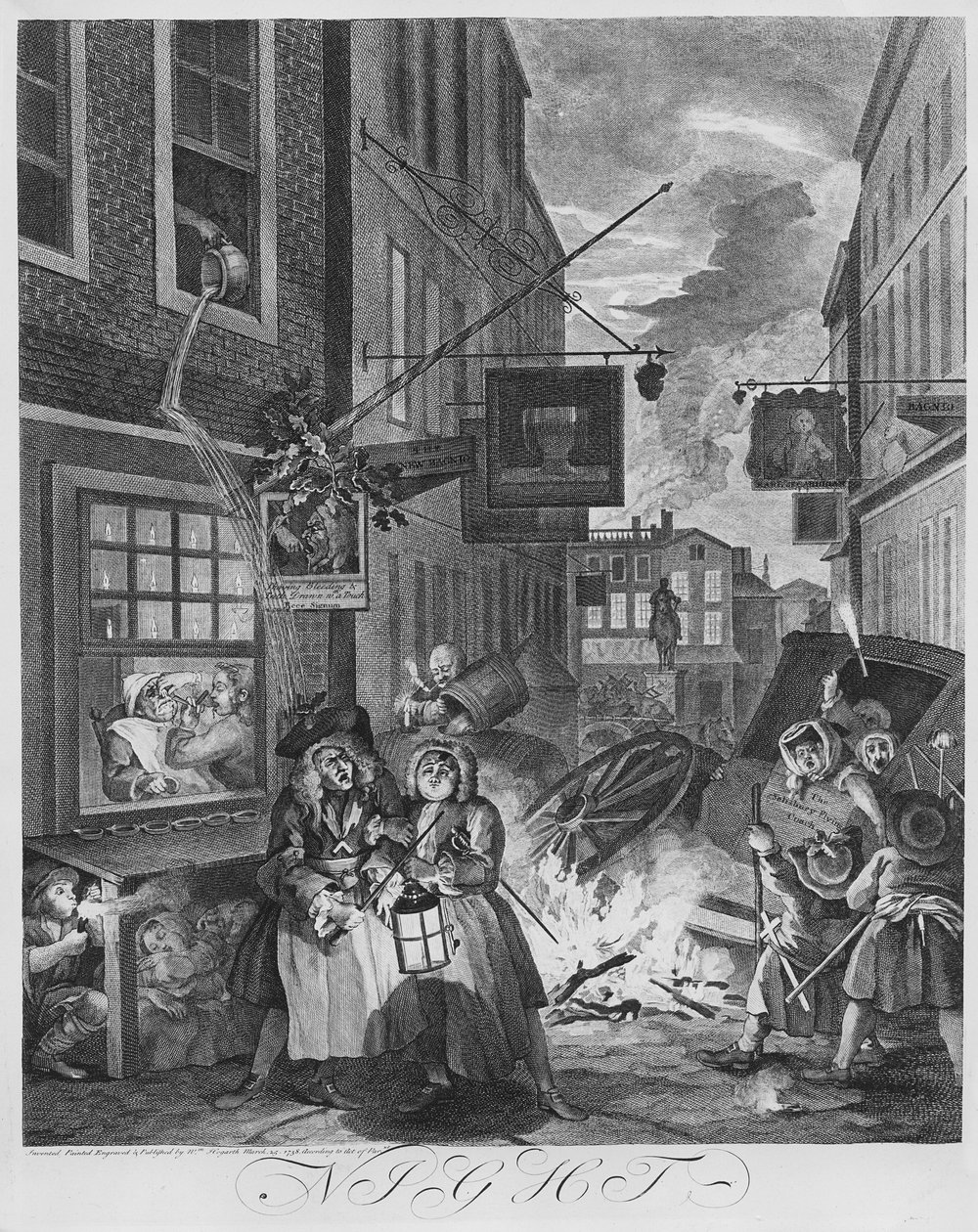 Časy dne, noci, 1738 od William Hogarth