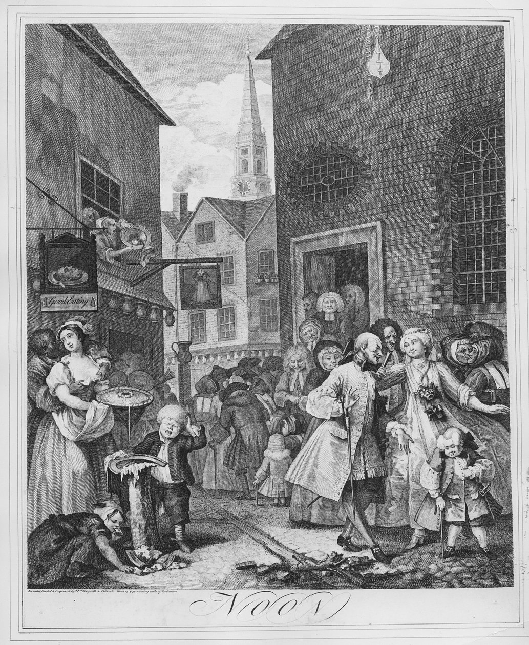 Denní doba, poledne, 1738 od William Hogarth