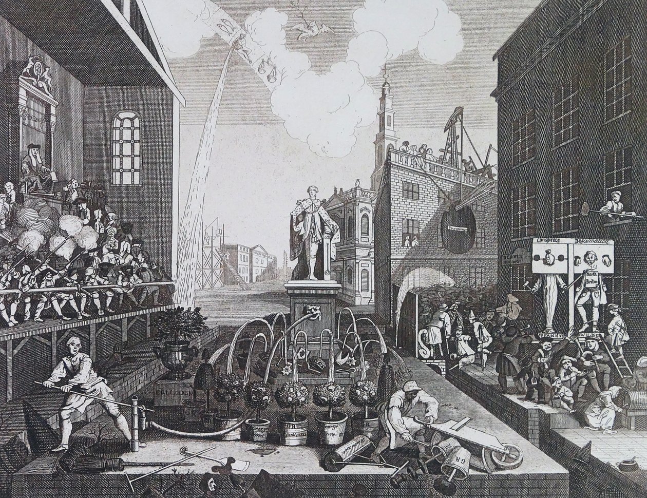 Dva zločinci na pranýři nebo v zásobách v Londýně od William Hogarth