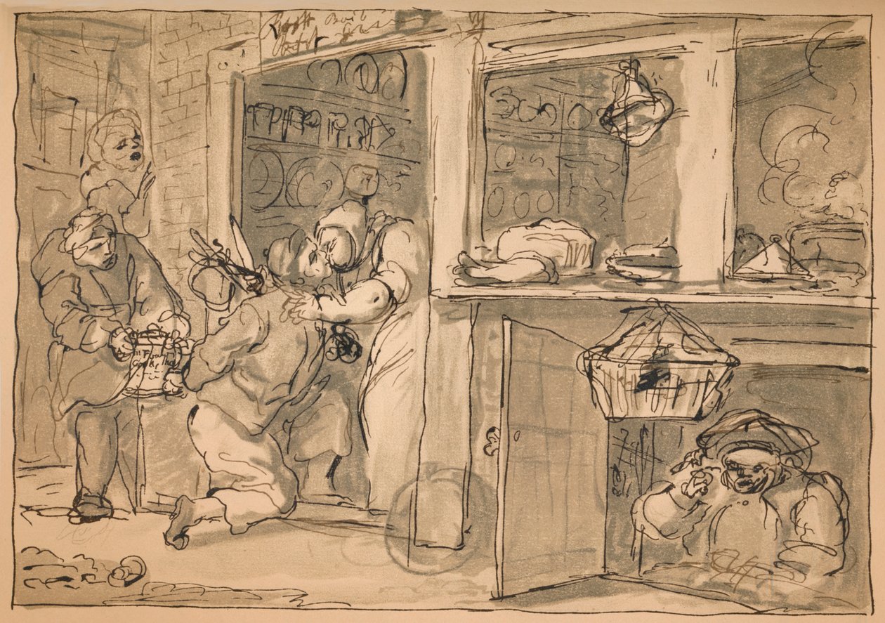 Nepoužitá kresba pro Průmysl a lenost, 1747. od William Hogarth
