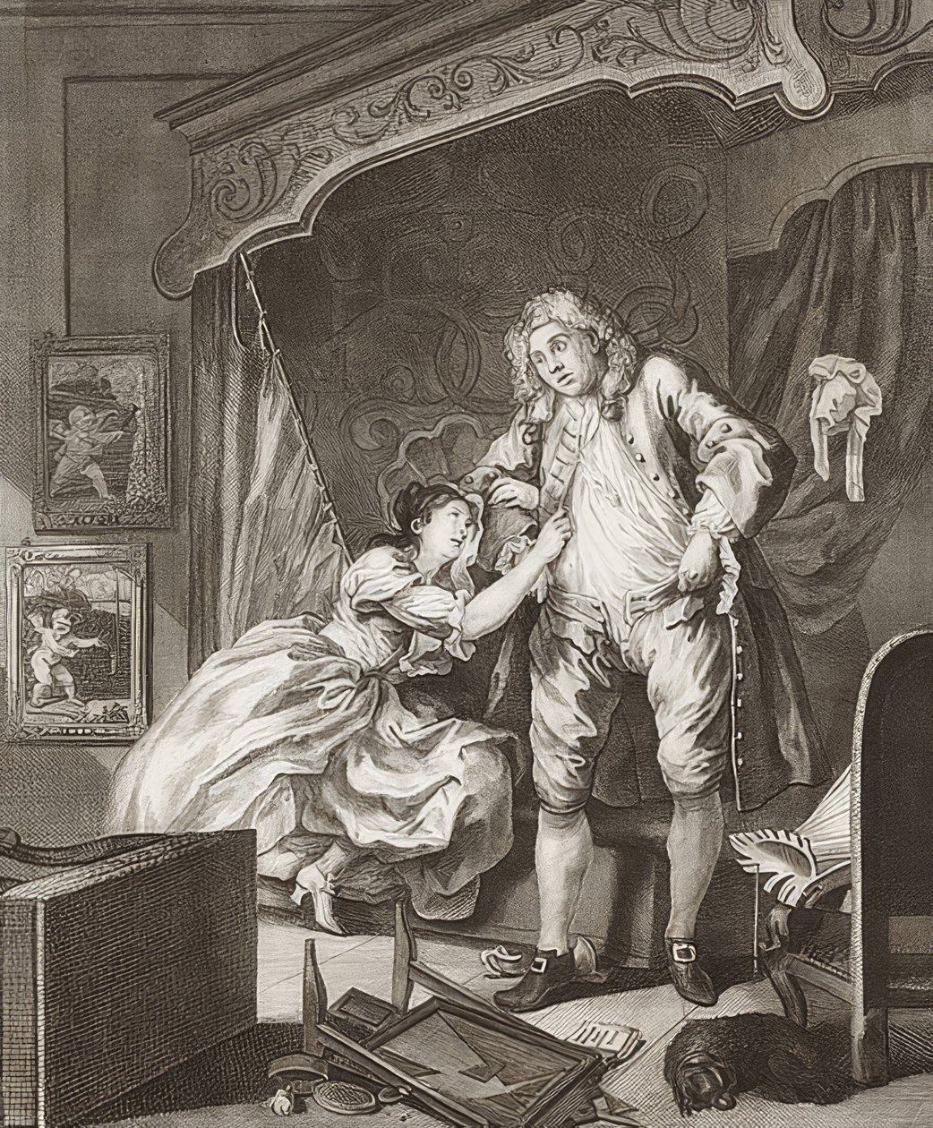 Dvoudílná epizoda: Před a po. List 2: Po / Po. 1736 od William Hogarth