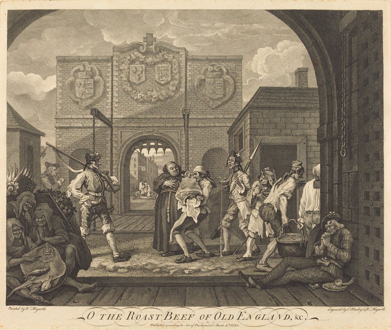 Brána Calais neboli Pečené hovězí ze staré Anglie od William Hogarth and Charles Mosley