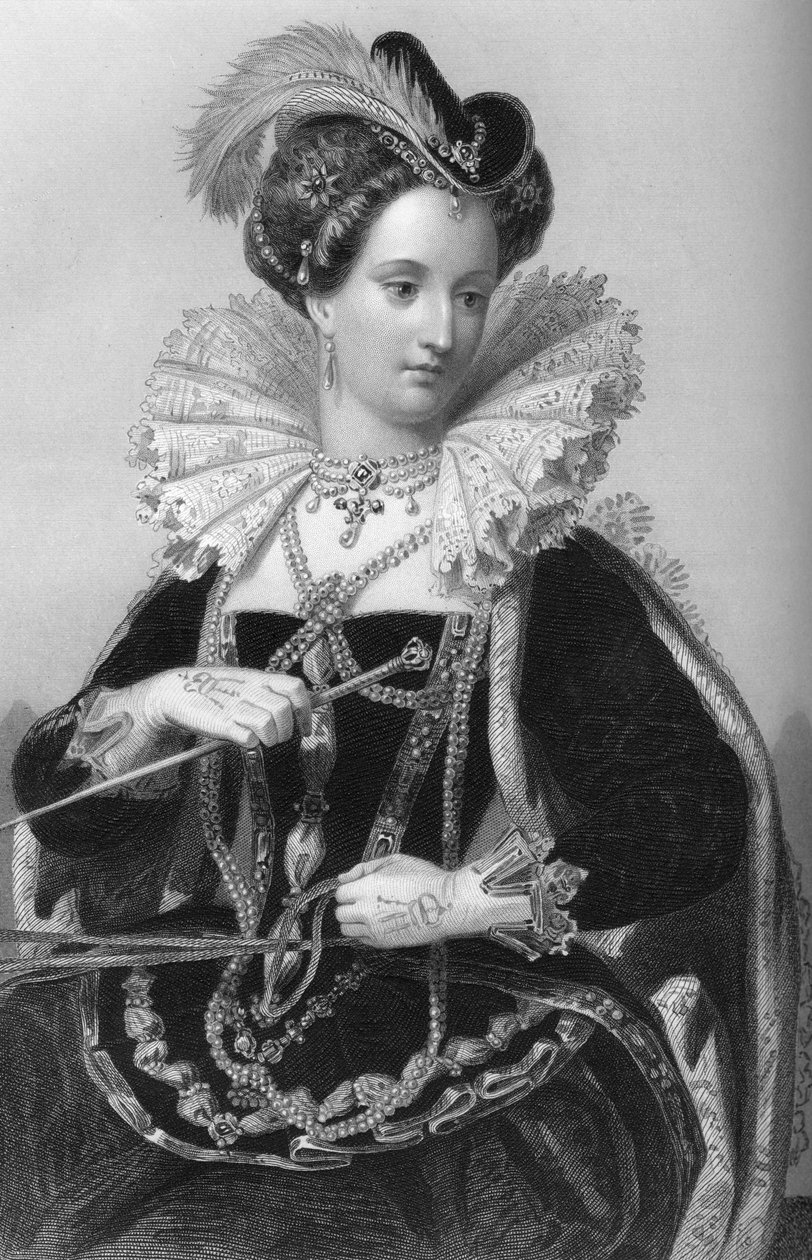 Královna Alžběta I. 1533-1603 v Tilbury Fort, 1851. od William Holl